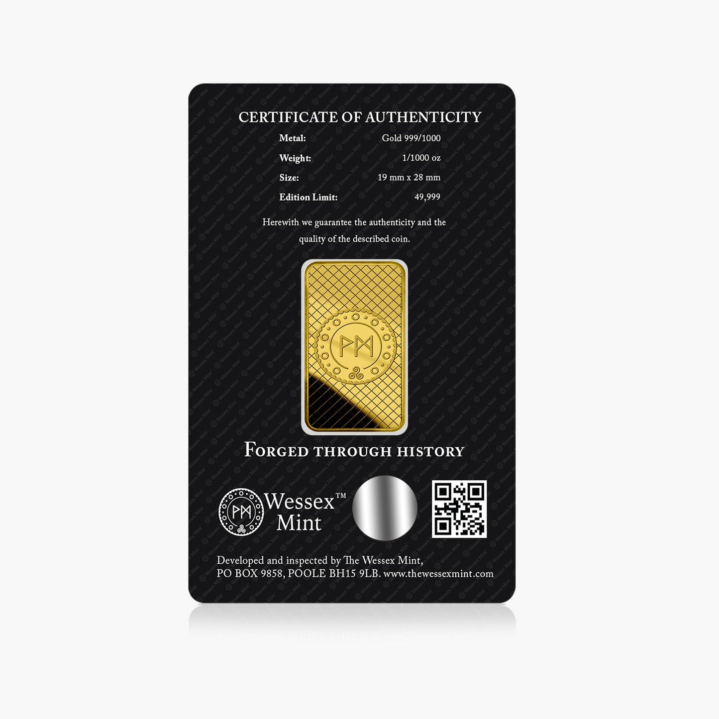Wessex Mint 1/1000th Fine gold Bar