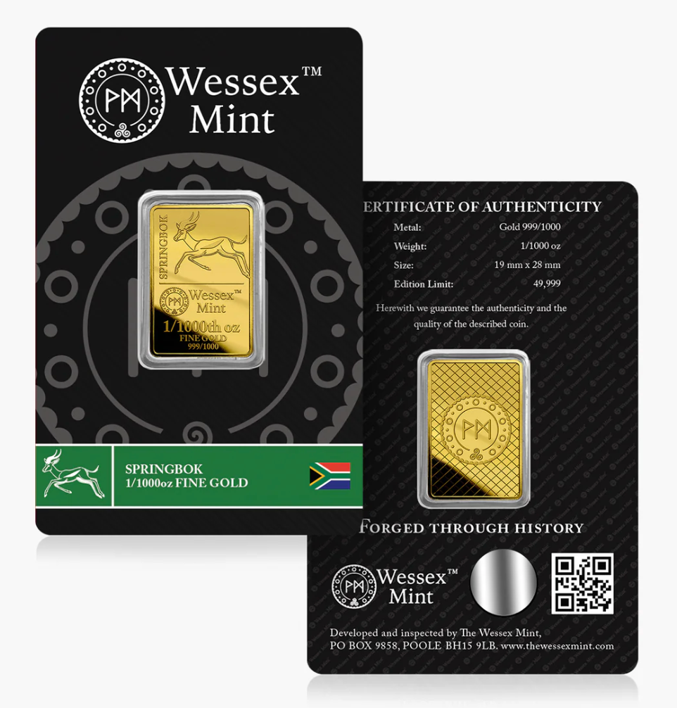 Wessex Mint 1/1000th Fine gold Bar